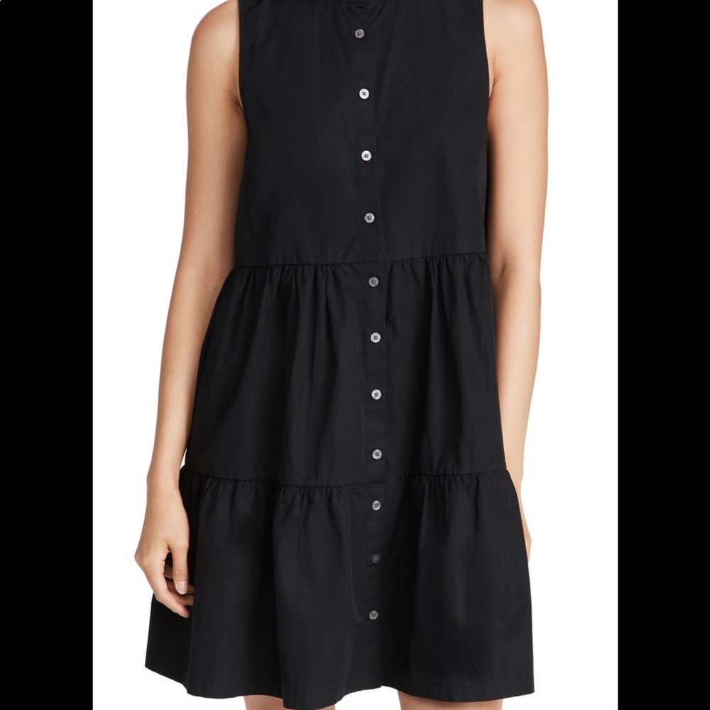 Madewell Tiered Banded Colloar Tiered Dress